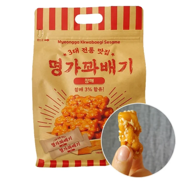 Korean Dessert Twisted Cookies Sesame Seed Myeongga KKwabaegi Snack 1 Pack kpop - Image 2